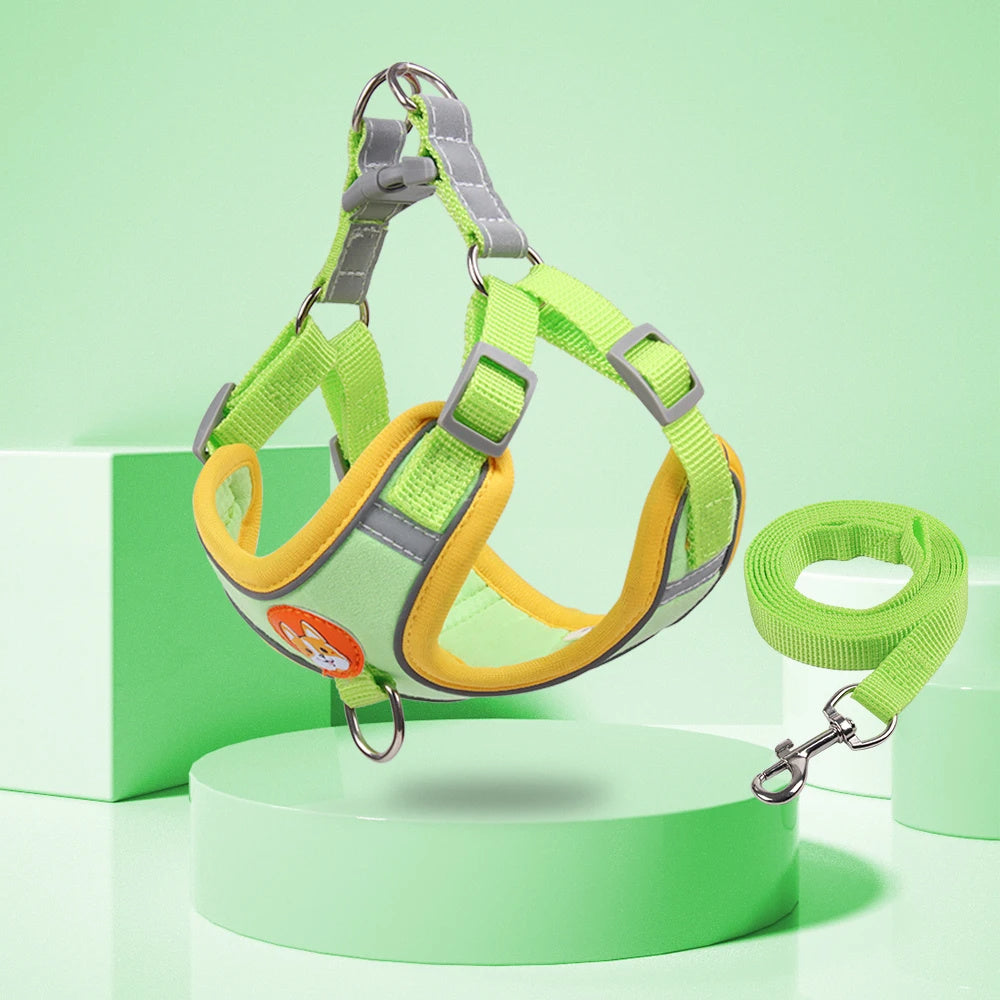 PawVenture Premium No-Pull Mesh Harness & Reflective Leash Set