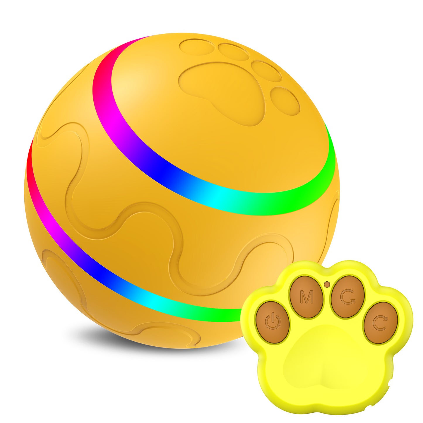PawVenture Smart Cat Toy Ball – Self-Rotating, LED Light, USB Rechargeable