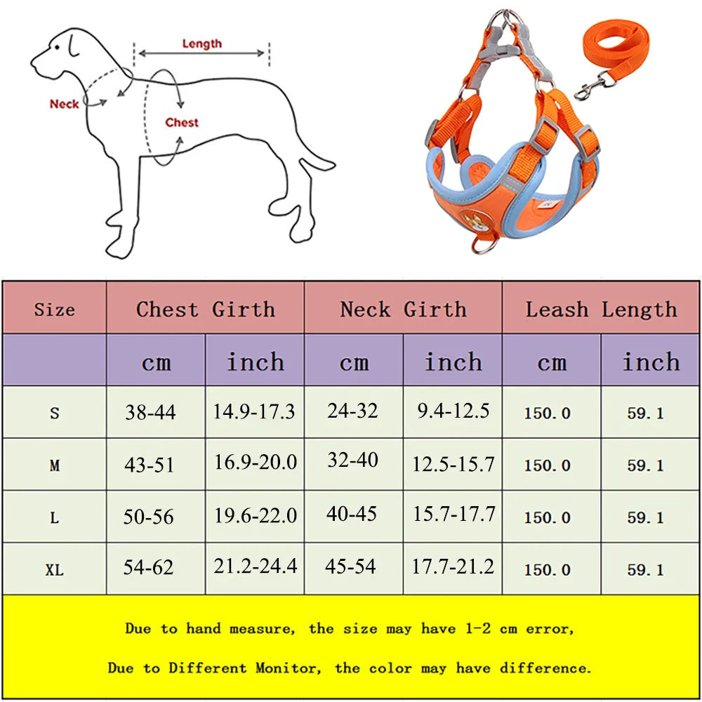 PawVenture Premium No-Pull Mesh Harness & Reflective Leash Set