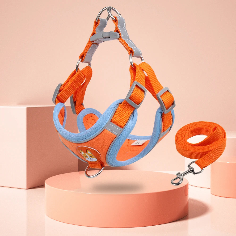 PawVenture Premium No-Pull Mesh Harness & Reflective Leash Set