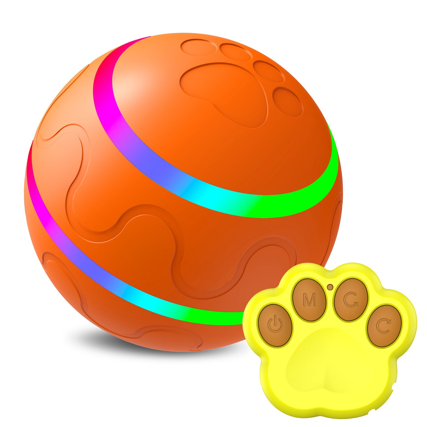 PawVenture Smart Cat Toy Ball – Self-Rotating, LED Light, USB Rechargeable