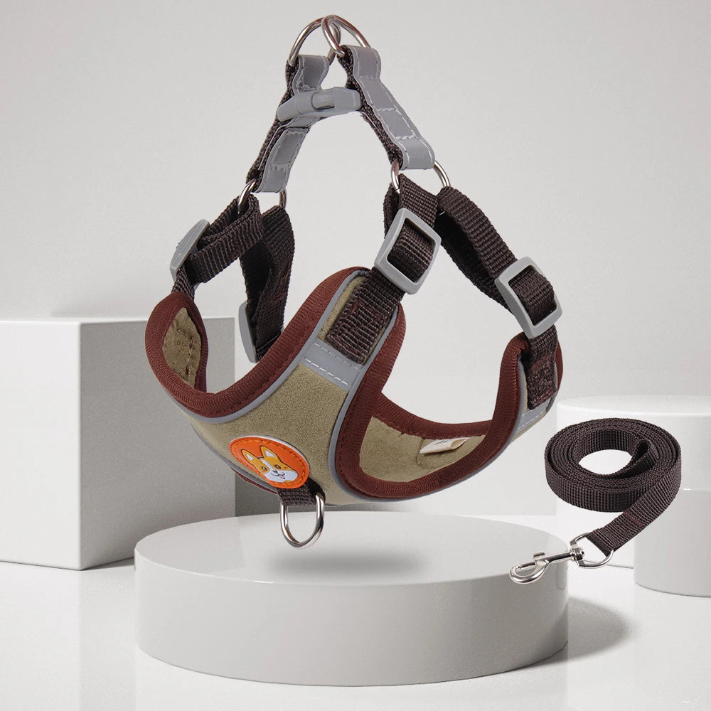 PawVenture Premium No-Pull Mesh Harness & Reflective Leash Set