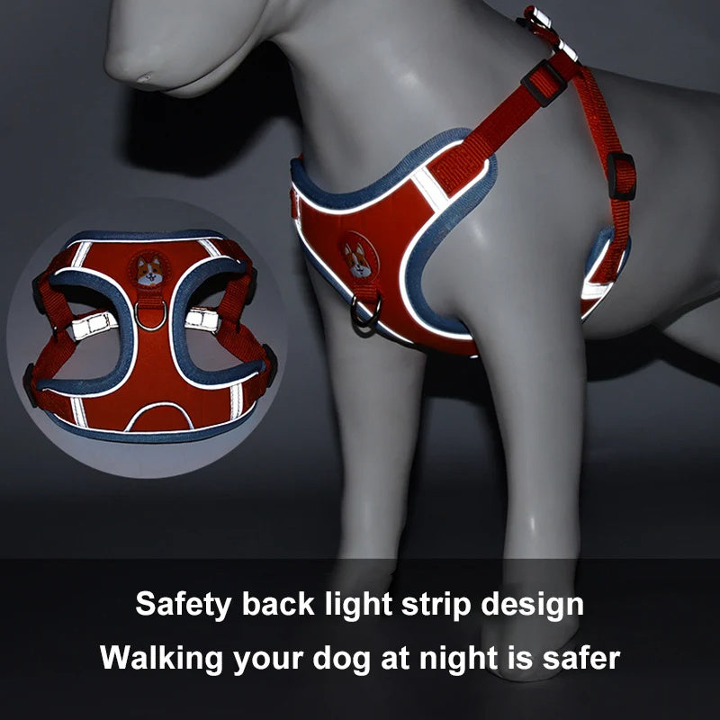 PawVenture Premium No-Pull Mesh Harness & Reflective Leash Set