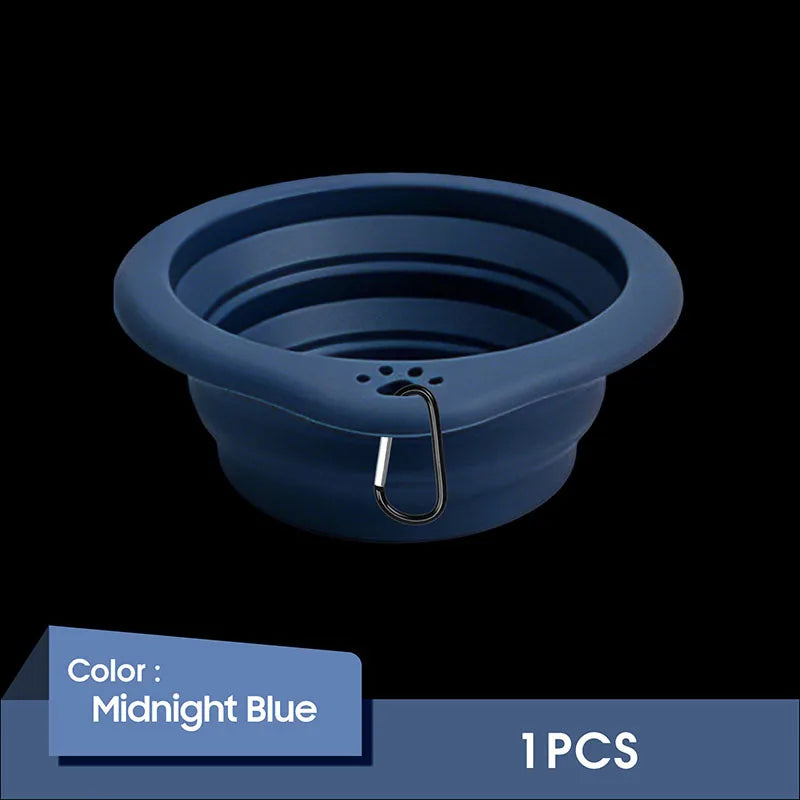 Collapsible Dog Bowl Food Silicone Pet Travel Bowl Portable Foldable Puppy Cat Water Feeder Outdoor Camping Dish with Carabiner