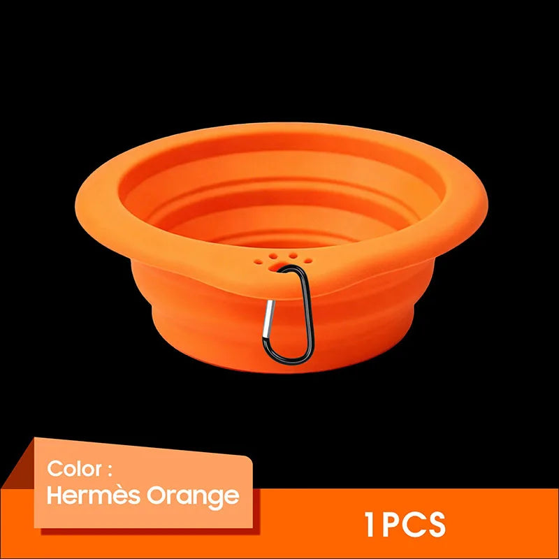 Collapsible Dog Bowl Food Silicone Pet Travel Bowl Portable Foldable Puppy Cat Water Feeder Outdoor Camping Dish with Carabiner