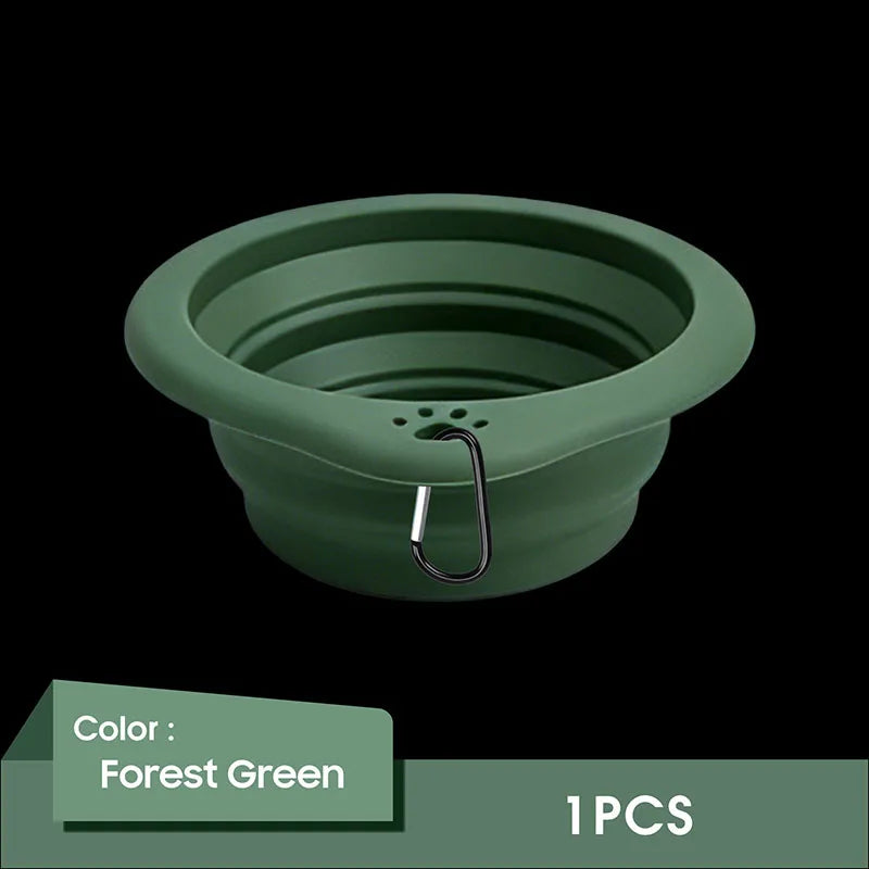 Collapsible Dog Bowl Food Silicone Pet Travel Bowl Portable Foldable Puppy Cat Water Feeder Outdoor Camping Dish with Carabiner