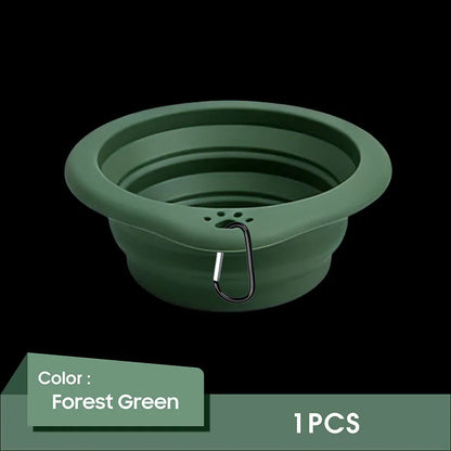 Collapsible Dog Bowl Food Silicone Pet Travel Bowl Portable Foldable Puppy Cat Water Feeder Outdoor Camping Dish with Carabiner
