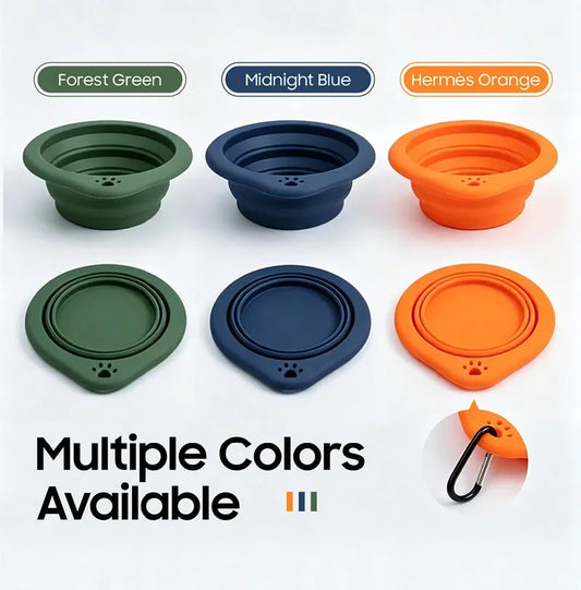 Collapsible Dog Bowl Food Silicone Pet Travel Bowl Portable Foldable Puppy Cat Water Feeder Outdoor Camping Dish with Carabiner